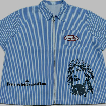 Jesus Christ Blue Work Shirt